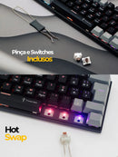 Teclado Mecânico Gamer 60% Switch Brow Red Pc Computador Switch Marron Português Brasil - Titorion