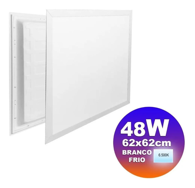 Kt5 Painel Led Quadrada Embutir 62x62 48w 6500k Branco Frio