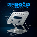 Suporte De Mesa Metal Para Tablet E Notebook Gira 360° Graus