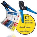 Kit Alicate Crimpador Descascador Decapador Cortador De Fios E Cabos 0,2mm² Até 6mm² 1200 Terminais Ilhós Tubular Eletricista Several Importados