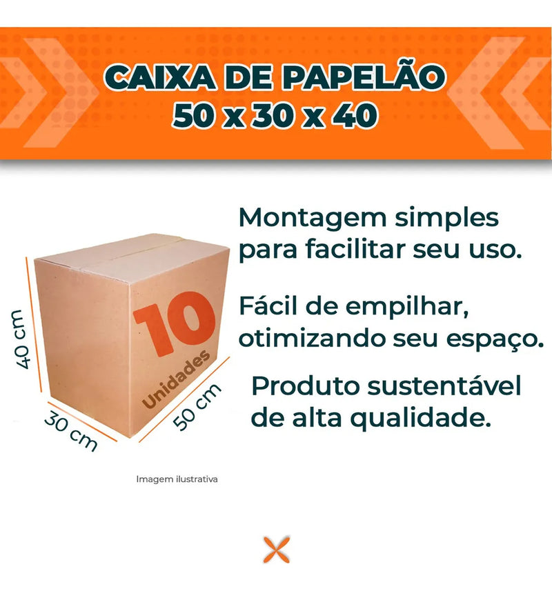 Caixa de embalagem Uv Embalagens Caixas Mudança 50x30x40 UV 40cm de altura x 30cm de lagura x 50cm de profundidade - Kit x 10u
