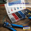 Kit Alicate Crimpador Descascador Decapador Cortador De Fios E Cabos 0,2mm² Até 6mm² 1200 Terminais Ilhós Tubular Eletricista Several Importados