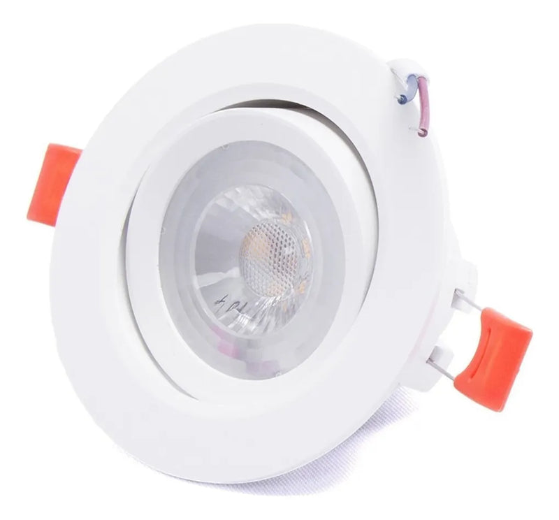Kit 10 Spot Led 9w Redondo Direcionável Embutir Gesso Sanca