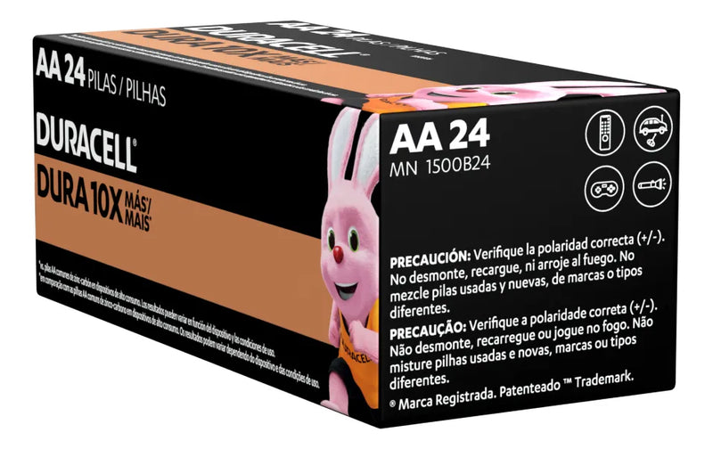 Pilha Alcalina Aa Pequena Duracell Com 24 Unidades