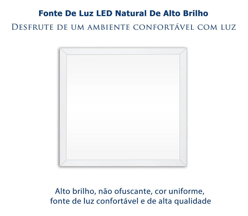 Kt5 Painel Led Quadrada Embutir 62x62 48w 6500k Branco Frio