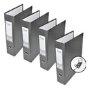 Pasta Fichário Ofício Az Registradora Largo Arquivo Kit 4un Grafite