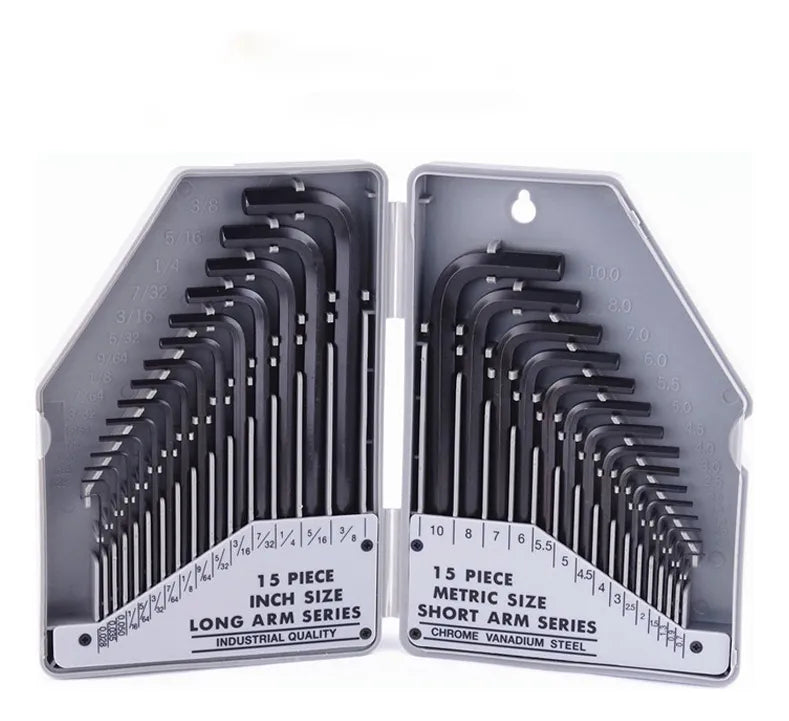 Kit Jogo Chaves Allen 30 Peças Milímetro E Polegada