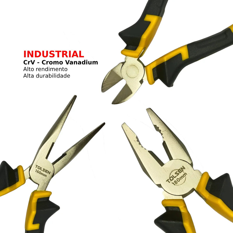 Kit 3 Alicates Crv - Universal, Bico E Corte