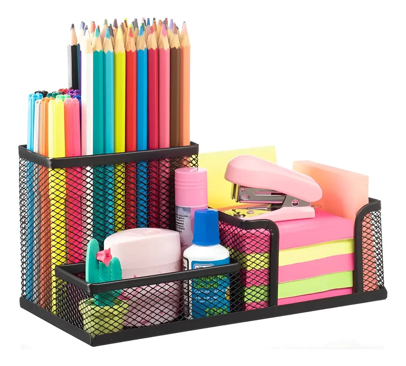 Organizador De Mesa Telado Escritório Porta Lápis Canetas Trecos Aramado