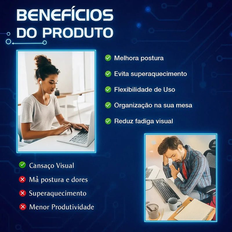 Suporte De Mesa Metal Para Tablet E Notebook Gira 360° Graus