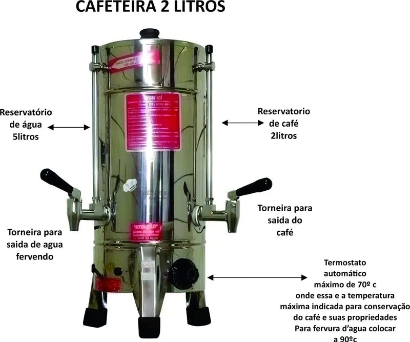 Cafeteira Industrial Elétrica 2 Litros C22 - Consercaf Cor Cinza