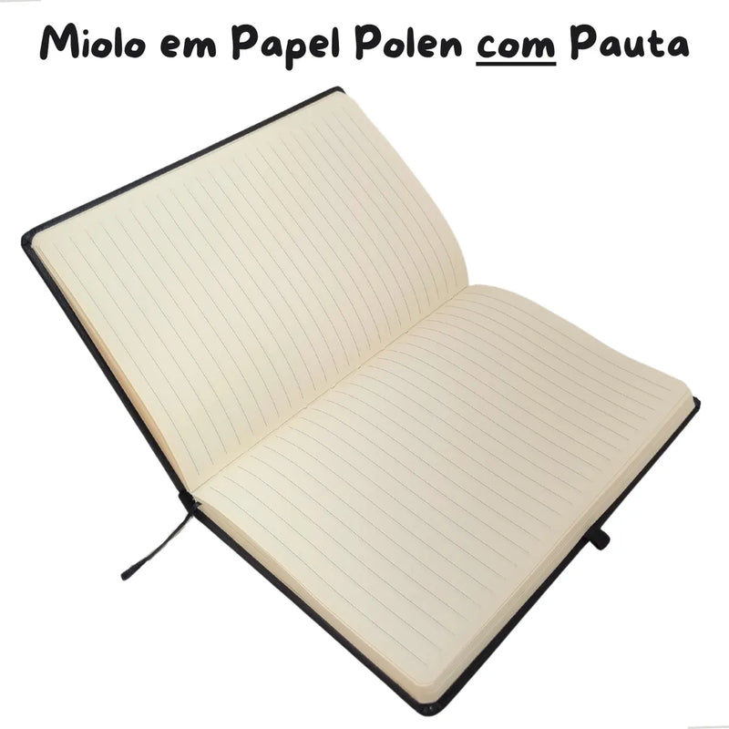 Caderneta Anotação A5 Executiva Tipo Moleskine Couro Sint.
