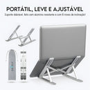 Base Suporte Para PC Notebook Alumínio Portátil Articulado Dobrável Tablet Laptop Mesa Davely Cor Prateado