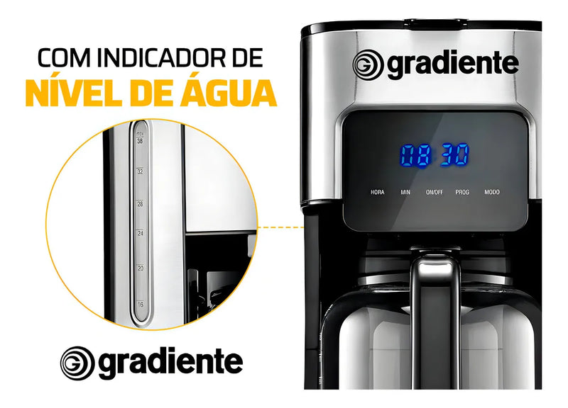 Cafeteira Elétrica 38 Xícaras Supreme Touch Com Painel Digital Programável Filtro Permanente Gradiente