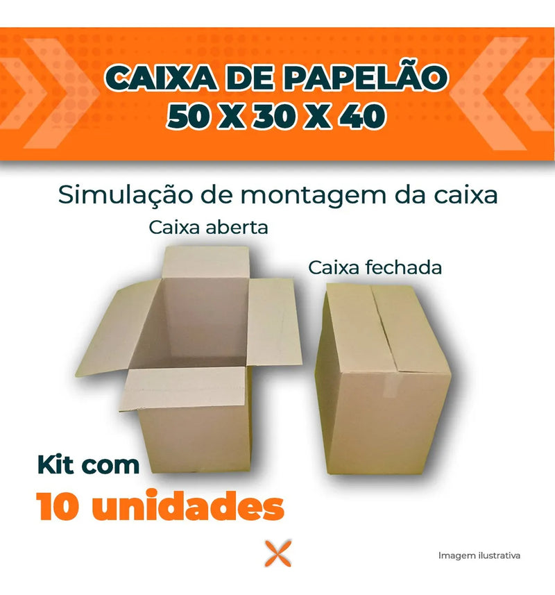 Caixa de embalagem Uv Embalagens Caixas Mudança 50x30x40 UV 40cm de altura x 30cm de lagura x 50cm de profundidade - Kit x 10u