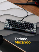 Teclado Mecânico Gamer 60% Switch Brow Red Pc Computador Switch Marron Português Brasil - Titorion
