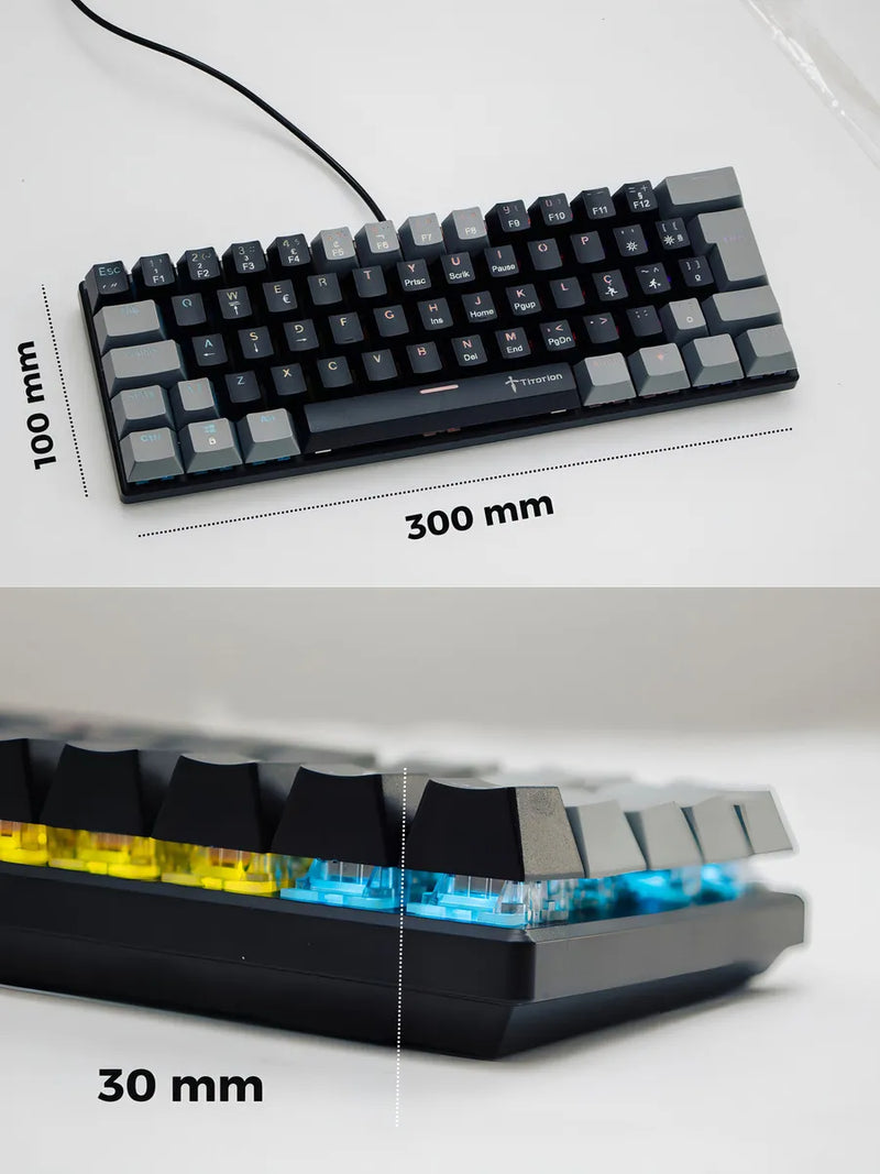 Teclado Mecânico Gamer 60% Switch Brow Red Pc Computador Switch Marron Português Brasil - Titorion