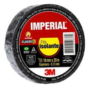 Fita Isolante Imperial 3m 18mm X 20 Metros Preta 10 Unidades Cor Preto Lisa
