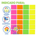 24x Bloco Auto Adesivo Neon Coloridos 38x50 Mm 1200 Folhas 24 Blocos Adesivos Notas Recado Estudo Escritório Escolar Postit