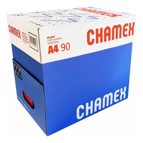 Papel A4 Sulfite Chamex Office 90g 210x297 Resma - 5000 Folhas-kit